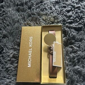 Michael Kors Tan Leather Belt with Gold Buckle